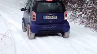 Auto Sock snow socks on Smart car 1 [upl. by Burta]