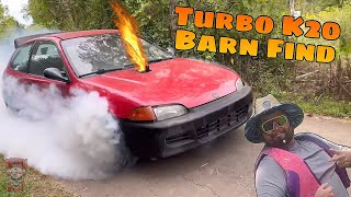 WE FIND A TURBO K20 HONDA CIVIC IN A BARN [upl. by Brant]