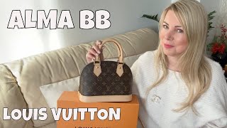 LOUIS VUITTON ALMA BB Review  What Fits Inside  How To Protect And Maintain [upl. by Yerag]