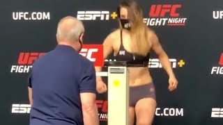 JULIJA STOLIARENKO Fainted TWICE during WEIGH IN  UFC Vegas 22 ufc vegas 22 [upl. by Anitnerolf]