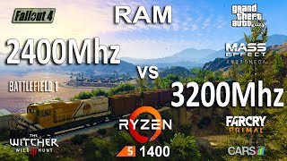 2400Mhz vs 3200Mhz RAM Test in 7 Games Ryzen 1400 [upl. by Siana]