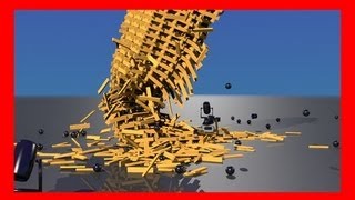 KEVA planks tower collapse simulation  Blender Bullet Physics Engine [upl. by Vitek]