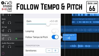 How to use the quotFOLLOW TEMPO amp PITCHquot function in GarageBand iOS iPadiPhone [upl. by Nylrehs656]