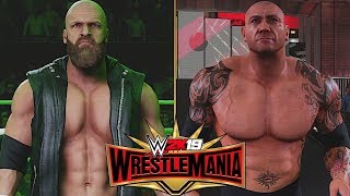 WWE WrestleMania 35 Triple H vs Batista No Holds Barred Match [upl. by Schwejda557]