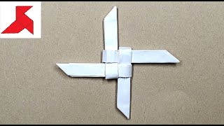 DIY  How to make a flying SHURIKEN NINJA STAR from A4 paper [upl. by Yssep]