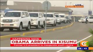 Obama arrives in Kisumu heading to Kogelo [upl. by Nihi]