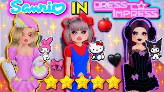 ONLY WEARING SANRIO OUTFITS IN DRESS TO IMPRESS ROBLOX Hello Kitty My Melody Kuromi amp MORE [upl. by Psyche]