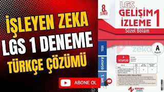 İŞLEYEN ZEKA LGS DENEME 1 TÜRKÇE ÇÖZÜMÜ [upl. by Ann-Marie]