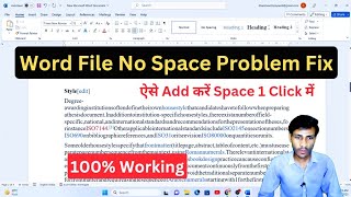 MS Word file No Space Problem 100 Fix  Word File Add Space Each Word by Chat GPT [upl. by Michi]