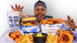 Culvers MUKBANG  Double ButterBurger Onion Rings Cheese Curds [upl. by Yerfoeg520]