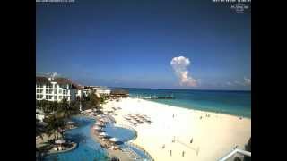 Cumulonimbus and lightning visible from Playa del Carmen Mexico timelapse  Sep 10 2011 [upl. by Droc]