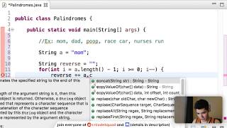 Palindrome Program In Java Tutorial 63 [upl. by Sethi152]