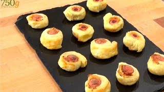 Recettes de Feuilletés apéro saucisses  750g [upl. by Suisyola]