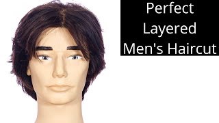 Perfect Layered Mens Haircut Tutorial  TheSalonGuy [upl. by Eniamrej774]