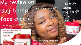 GOJI BERRY FACE CREAM REVIEW BENEFIT OF THIS CREAM THE RIGHT APPLICATION METHOD  GLOW ON A BUDGET [upl. by Anelrihs]