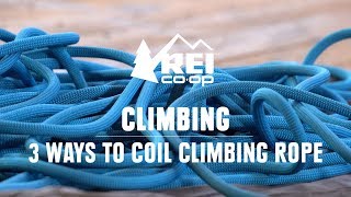 How to Coil a Climbing Rope  REI [upl. by Nayrb]