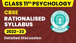 Rationalised Content  Class 11 Psychology  CBSE 202425 [upl. by Lucic152]