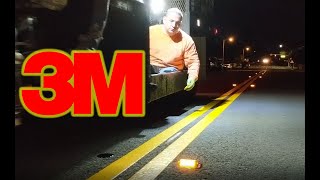 USA  3M Twoway Yellow White Road Studs Reflector Raised Pavement Markers MasterWorkers [upl. by Barbette942]