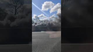 M25 Accident  Car on fire Thursday 15th April 2021 Clacket Lane Services [upl. by Ehpotsirhc]