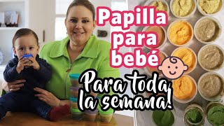 Papillas de Bebé 👶🏻 para TODA LA SEMANA 6 8 Y 12 meses BabyMealprep [upl. by Fawn124]