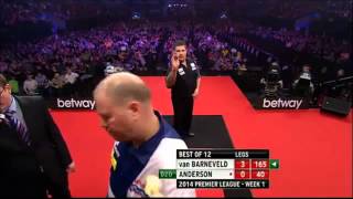 PDC Premier League of Darts 2014  Week 1  van Barneveld VS Anderson [upl. by August]