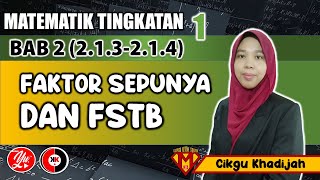 213  214 Faktor Sepunya dan FSTB MATEMATIK TINGKATAN1 AkademiYoutuber PT3 CKK [upl. by Lemrac]