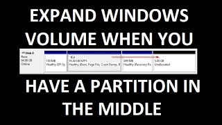 HOW TO EXPAND A WINDOWS VOLUME WITH A PARTITION IN THE MIDDLE  GPARTED LIVE Windows 11 10 8 7 [upl. by Adiuqal]