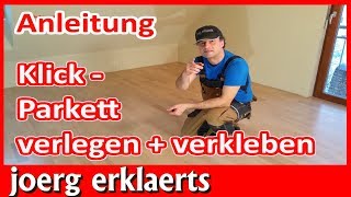 Parkett verlegen Fertigparkett verkleben auf Fußbodenheizung einfach und genial Tutorial Nr 234 [upl. by Elie]