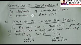 XII Organic Chemistry quotMechanism of Chlorinationquot [upl. by Paulette]