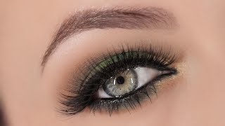 Green amp Gold Smokey Eye Makeup Tutorial [upl. by Alya]