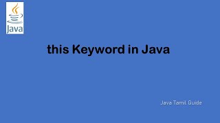 Learn about this Keyword in Java [upl. by Vallery]