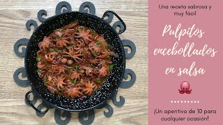 PULPITOS ENCEBOLLADOS EN SALSA🐙 Receta DELICIOSA y Fácil🤤 [upl. by Eilatam]