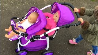 Twin Pushchair Dolls Prams [upl. by Jerrome658]