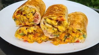 Voici une recette de Wrap au poulet grillé a la poêle ✔ recette économique ✔ Tacos [upl. by Ycul851]