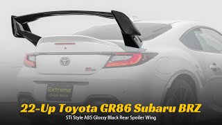 Extreme Online Store 2022Present Subaru BRZ Toyota GR86 STI Style Glossy Black Rear Wing Spoiler [upl. by Nodnerb]