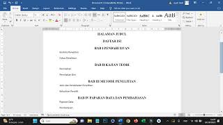 Tutorial Membuat Daftar Isi Otomatis Nomor Halaman Romawi dan Angka Halaman Zikzak di Word 2023 [upl. by Akoek]