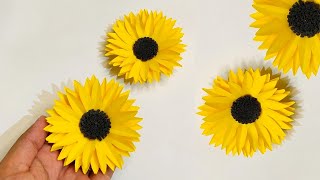 Easy Paper Sunflower  DIY Paper Flower  Paper Craft  Kagaj Ke Phool  Kagaj Ke Phool Banana [upl. by Kwei]