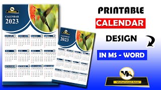 2023 printable calendar design in Ms  word [upl. by Aiello]