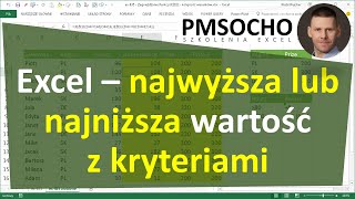 Excel  Najwyższa i najniższa wartość dla wielu warunków MAKSWARUNKÓW MINWARUNKÓW odc895 [upl. by Joktan]