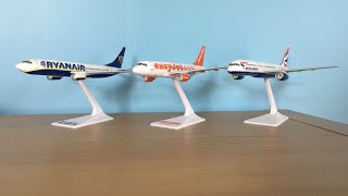 Premier Planes EasyJet A31920 Ryanair 737 1200 Scale and British Airways 757 1250 Scale Review [upl. by Rabelais]