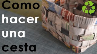 Como hacer una cesta recicladoCcoriStudio [upl. by Anileme]