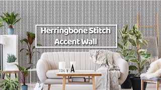 How To Stencil a Herringbone Stitch Feature Wall [upl. by Mauve]