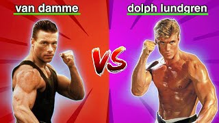 van damme vs dolph lundgren the best Moments of comparison Hollywood Warriors [upl. by Silvers708]