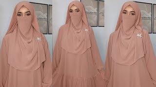 Hijab With Niqab Tutorial  Full Coverage NiqabHijab  Beautiful Hijab [upl. by Paulie]