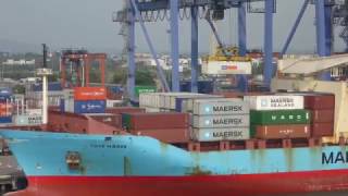 Container Ship being Unloaded [upl. by Sower125]