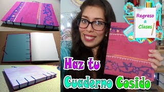 COMO HACER UN CUADERNO COSIDO DESDE CERO REGRESOACLASES [upl. by Eisak]