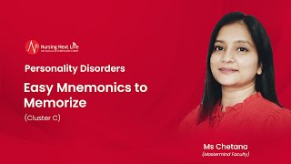 Personality Disorders  Easy Mnemonics to Memorize Cluster C by Ms Chetana personalitydisorder nnl [upl. by Atihana]