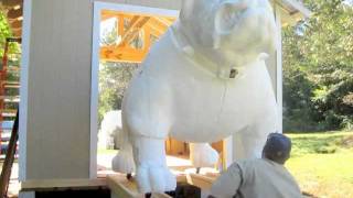 Final Detail Carving On A Gigantic Foam Bulldog Mascot [upl. by Anoved744]