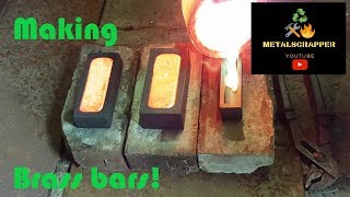 First Brass melting and pouring with the Devil Forge  BRASS BULLION BARS [upl. by Mou125]