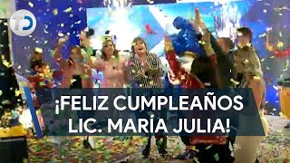 Asi festejó su cumpleaños María Julia Lafuente en Telediario [upl. by Prochora]